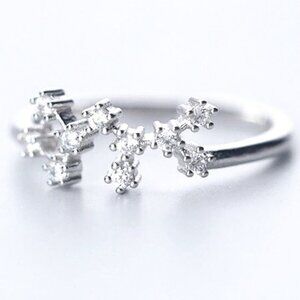 💥Zodiac Constellations Sagittarius Silver Size Adjustable Ring For Women, F182